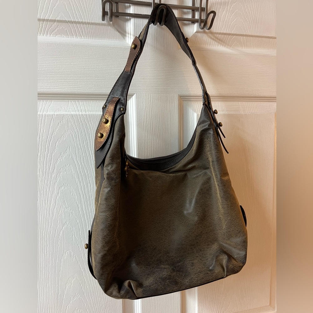 🆕 Donald J. Pliner Couture Elegant Brown Leather Hobo Bag